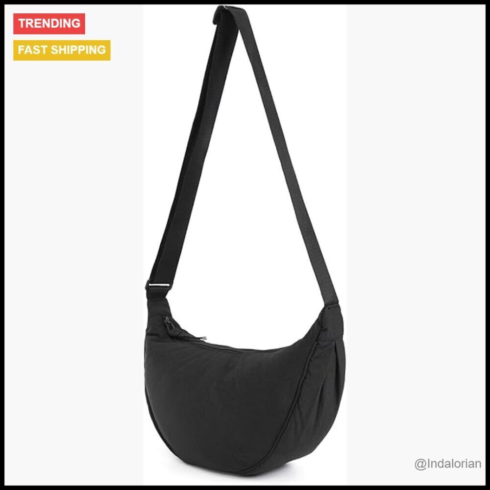 Vintage Crescent Hobo Crossbody Bag Adjustable Strap Casual Travel Chic Unisex